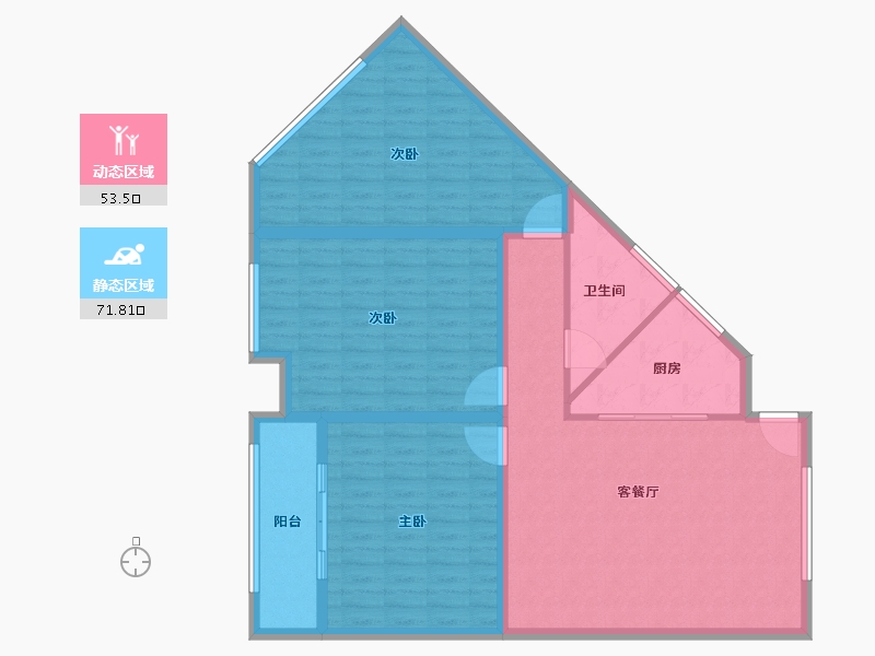 江苏省-镇江市-粤港·臻园-113.93-户型库-动静分区