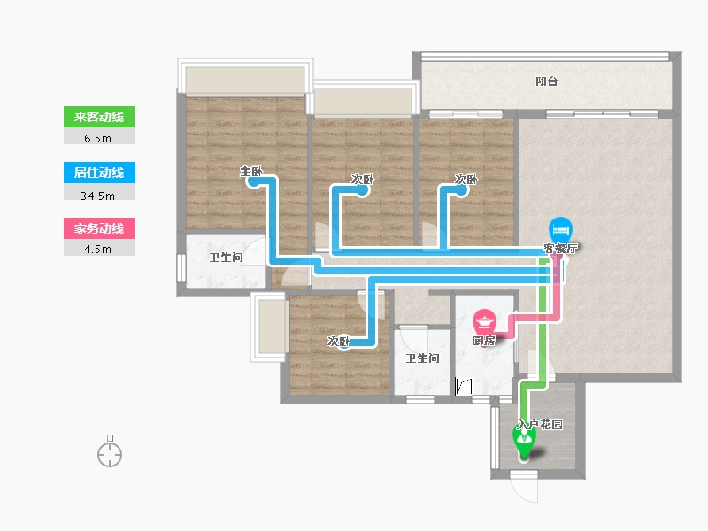 湖南省-怀化市-侗乡水岸-125.00-户型库-动静线