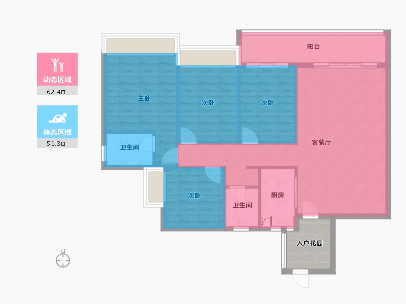 湖南省-怀化市-侗乡水岸-125.00-户型库-动静分区