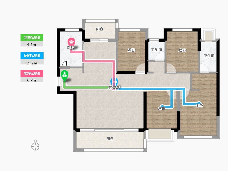 福建省-漳州市-建发鹿溪映月-103.20-户型库-动静线