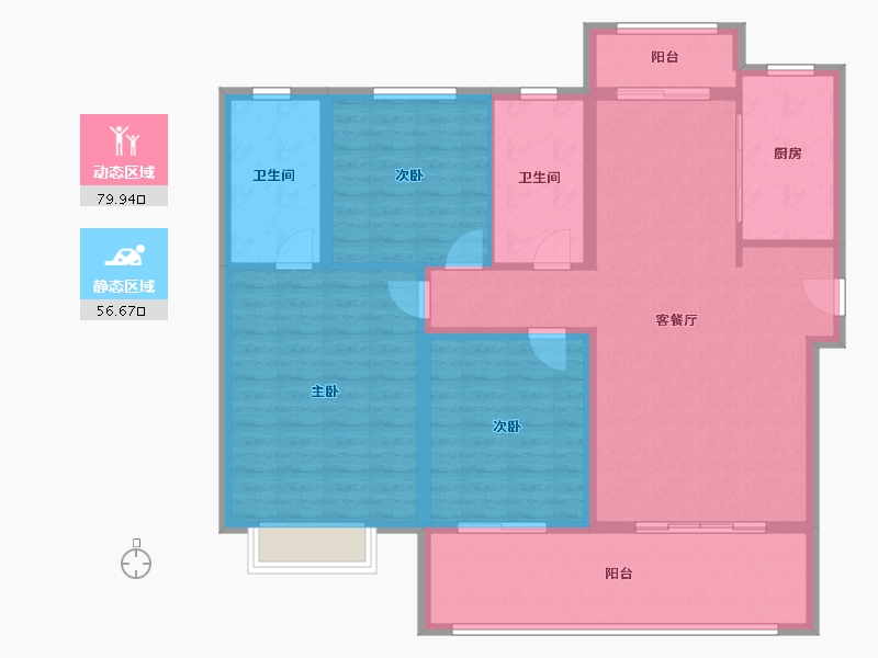 河南省-鹤壁市-建业通和府-124.00-户型库-动静分区