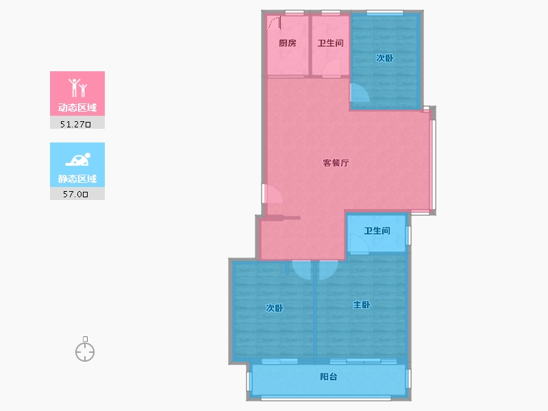 安徽省-合肥市-中南樾府-106.00-户型库-动静分区