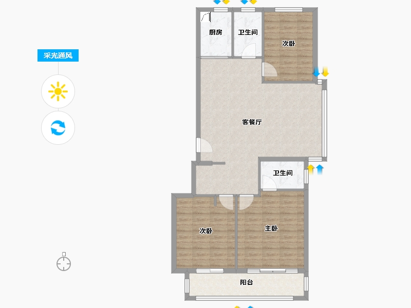 安徽省-合肥市-中南樾府-106.00-户型库-采光通风