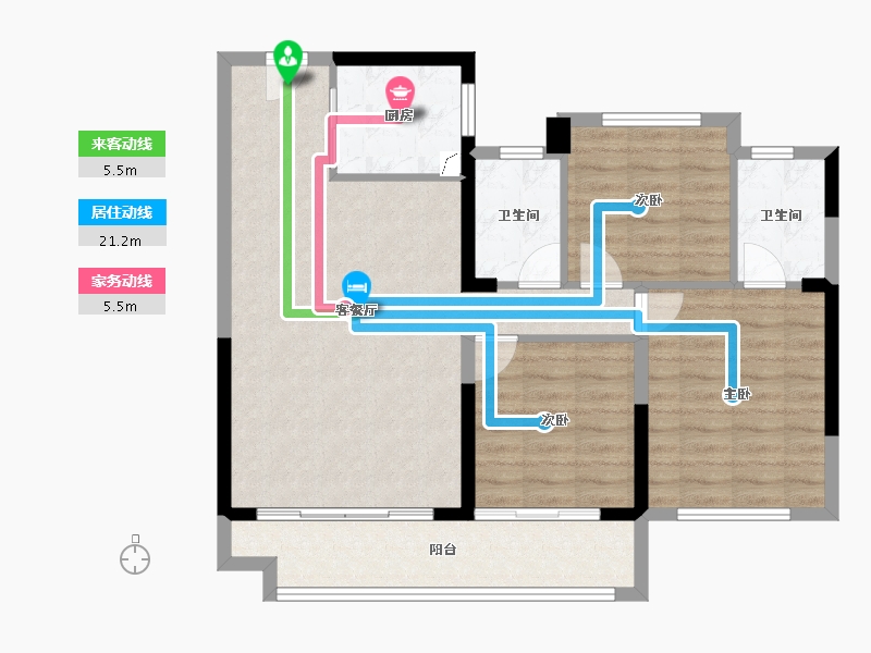 福建省-漳州市-建发鹿溪映月-87.20-户型库-动静线