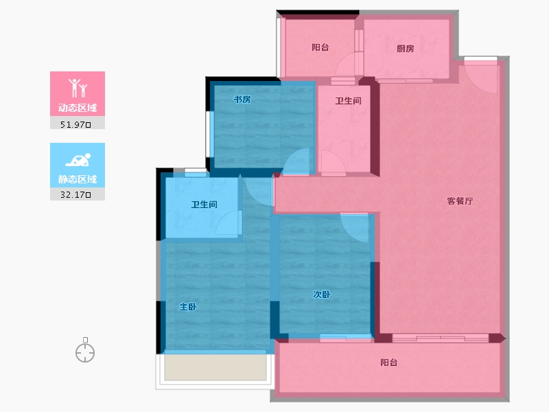 四川省-成都市-中德英伦世邦-74.39-户型库-动静分区