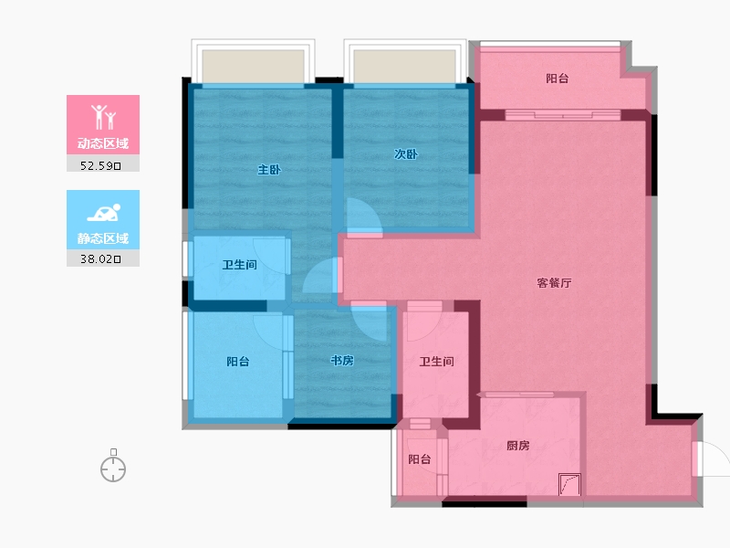 重庆-重庆市-欧街92-79.31-户型库-动静分区