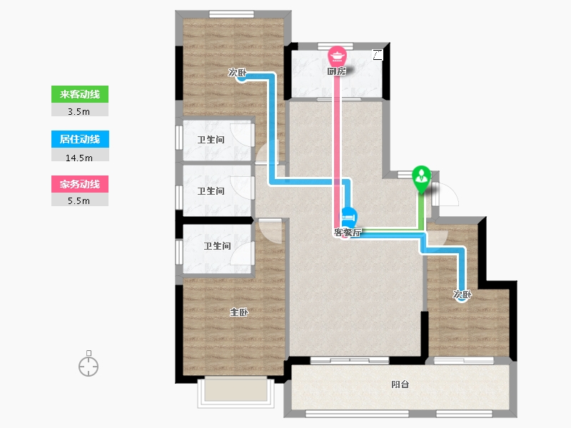 福建省-漳州市-碧桂园公园上城-99.21-户型库-动静线