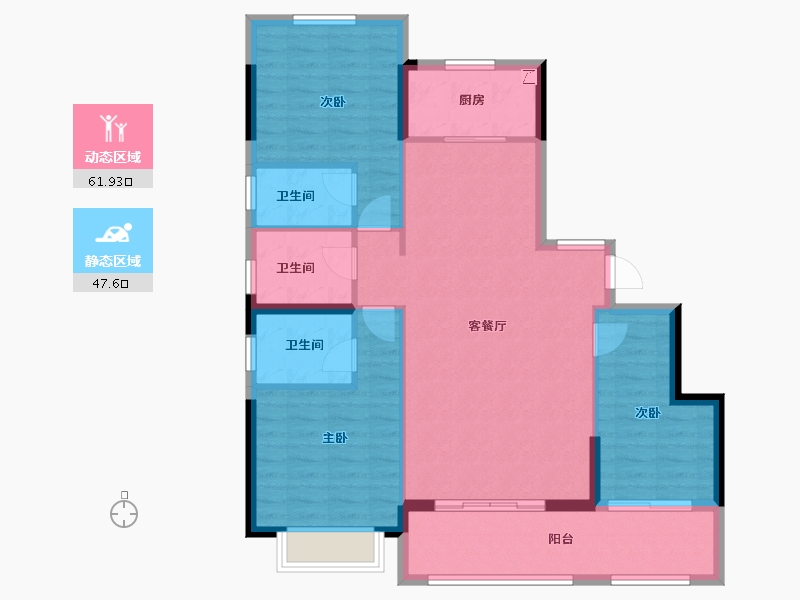 福建省-漳州市-碧桂园公园上城-99.21-户型库-动静分区