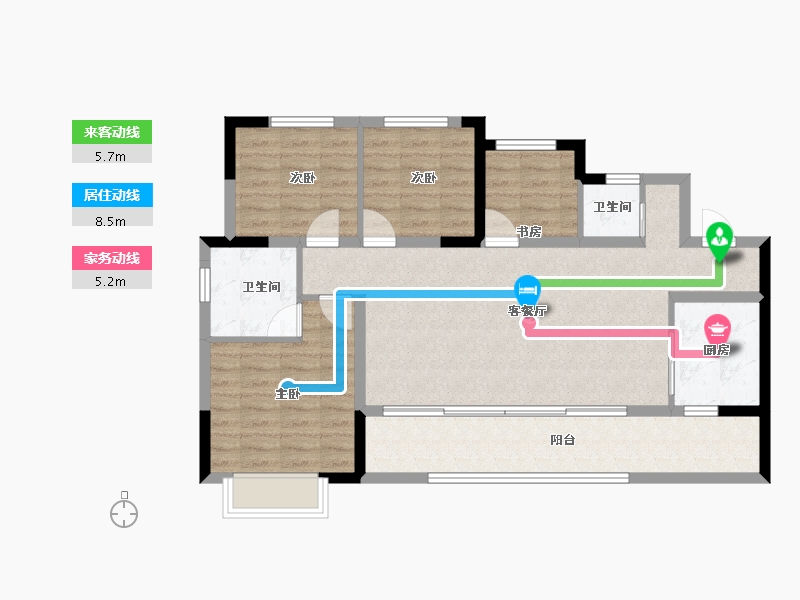 重庆-重庆市-中建南宸玖樾-91.99-户型库-动静线