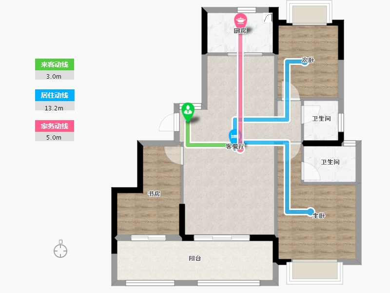 福建省-漳州市-碧桂园公园上城-83.20-户型库-动静线