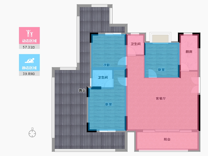 重庆-重庆市-中建南宸玖樾-126.50-户型库-动静分区