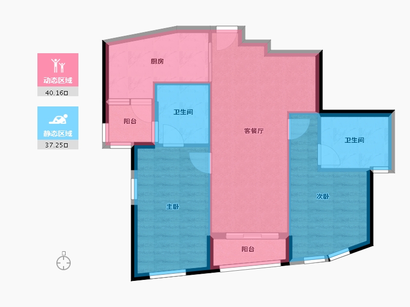 四川省-成都市-天府汇中心-69.50-户型库-动静分区