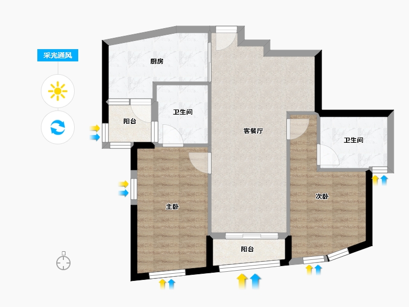 四川省-成都市-天府汇中心-69.50-户型库-采光通风