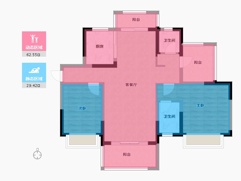 广东省-惠州市-金科颐景园-81.29-户型库-动静分区