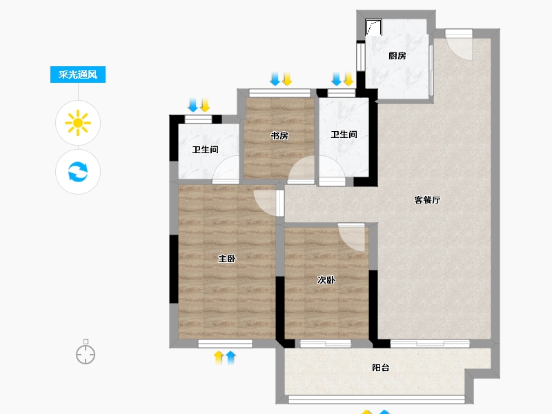 福建省-漳州市-泉舜府前上著-71.20-户型库-采光通风