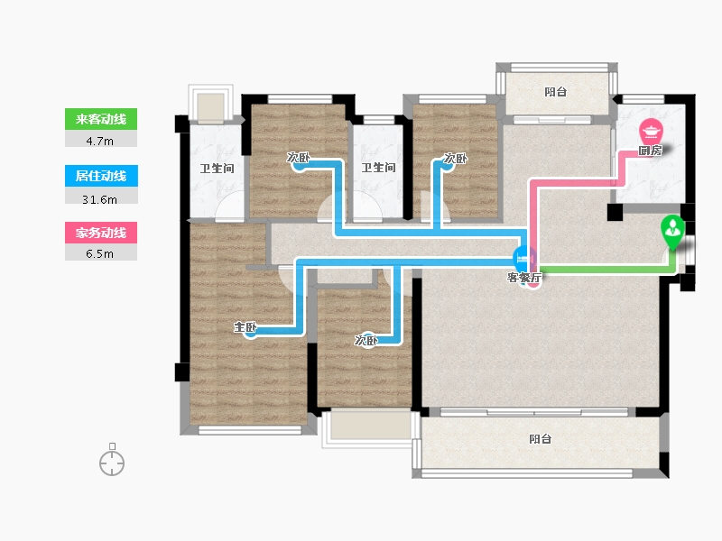 福建省-漳州市-建发鹿溪映月-113.60-户型库-动静线