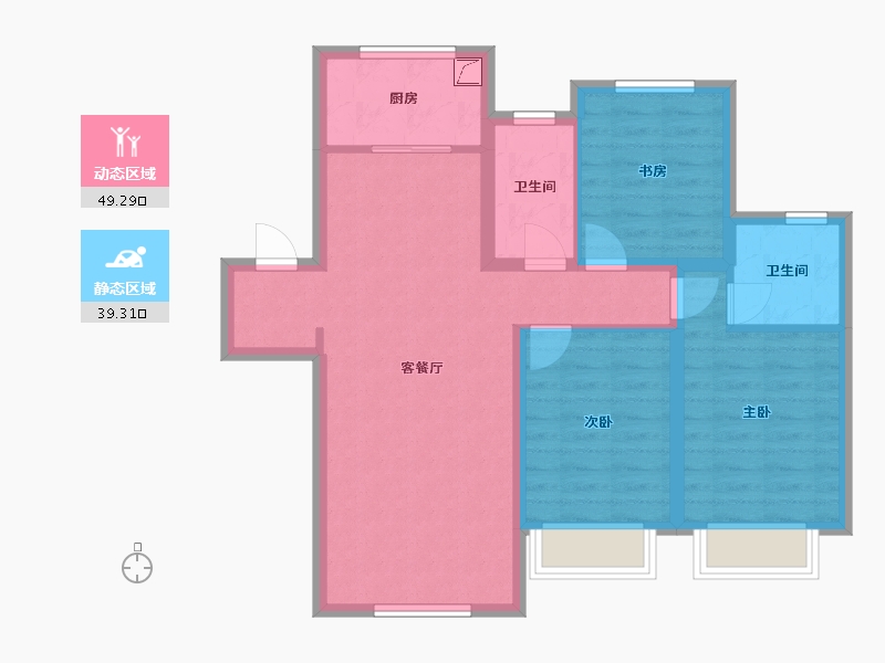 河北省-邯郸市-汇宝康城-78.64-户型库-动静分区