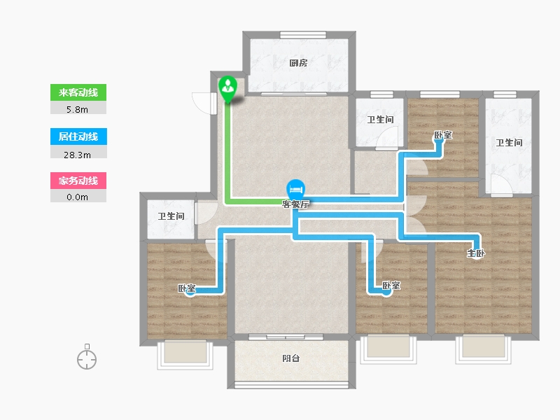 吉林省-吉林市-万科滨江九里二期-115.04-户型库-动静线