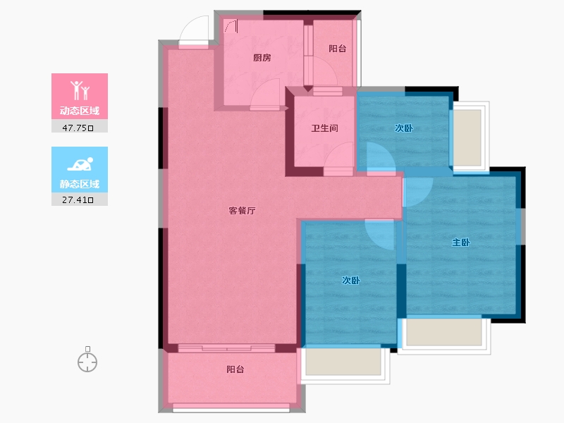 四川省-成都市-恒大林溪郡-66.07-户型库-动静分区