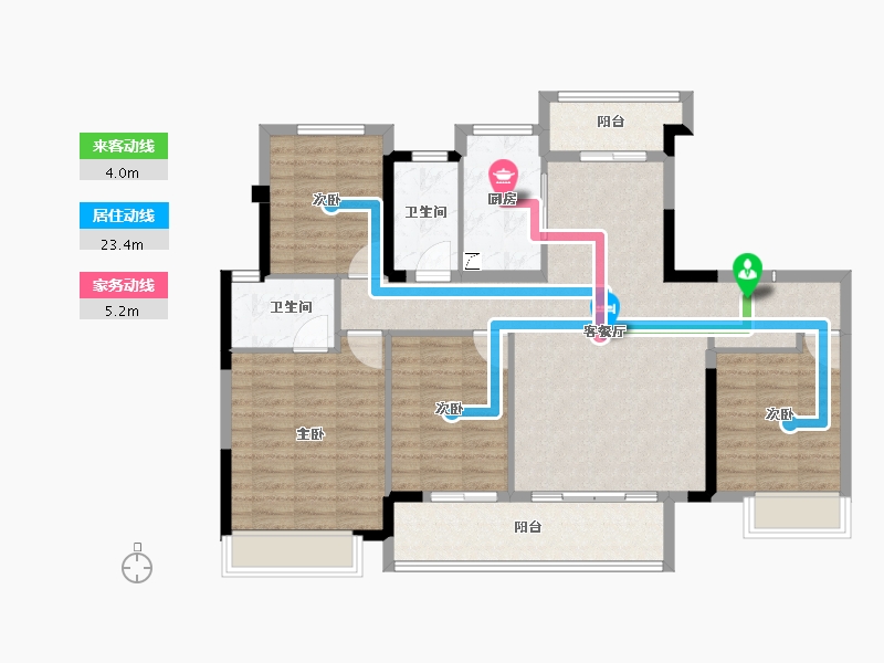 福建省-漳州市-泉舜府前上著-108.00-户型库-动静线