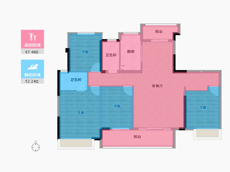 福建省-漳州市-泉舜府前上著-108.00-户型库-动静分区