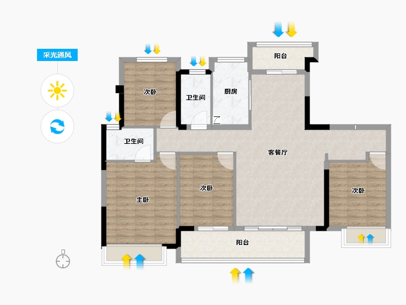 福建省-漳州市-泉舜府前上著-108.00-户型库-采光通风