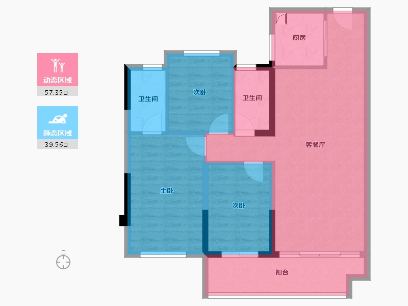 福建省-漳州市-泉舜府前上著-87.20-户型库-动静分区