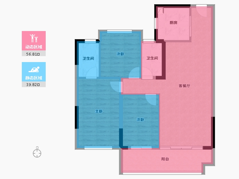 福建省-漳州市-泉舜府前上著-87.20-户型库-动静分区