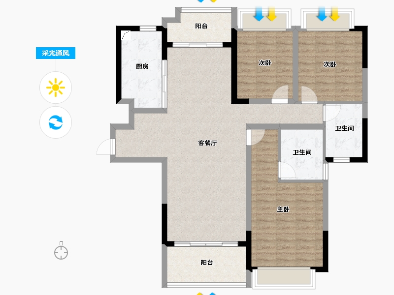 四川省-成都市-保利北新时区-109.71-户型库-采光通风