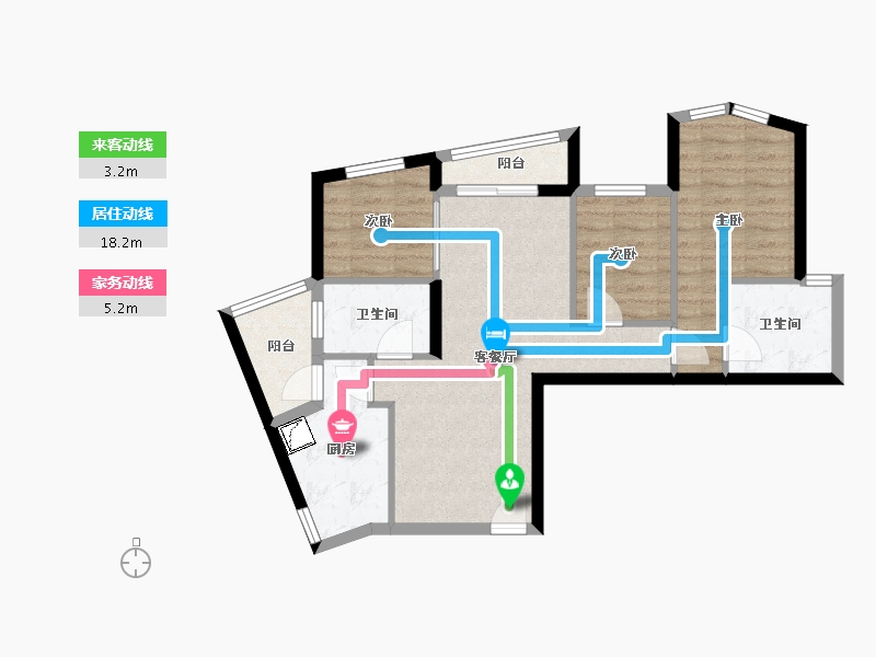 四川省-成都市-天府汇中心-67.10-户型库-动静线