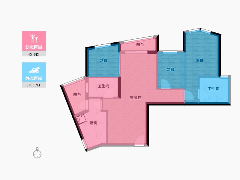 四川省-成都市-天府汇中心-67.10-户型库-动静分区