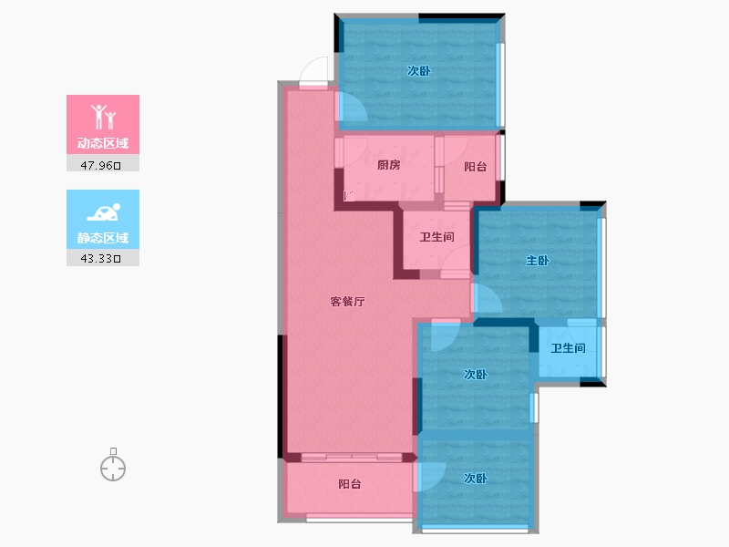 四川省-宜宾市-远达梦想N+-79.47-户型库-动静分区