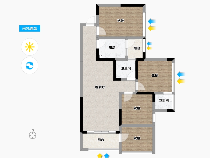 四川省-宜宾市-远达梦想N+-79.47-户型库-采光通风