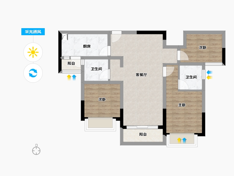 四川省-成都市-保利北新时区-73.10-户型库-采光通风