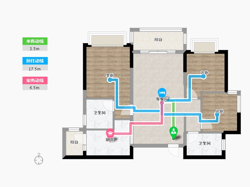 四川省-成都市-恒大御景-79.11-户型库-动静线