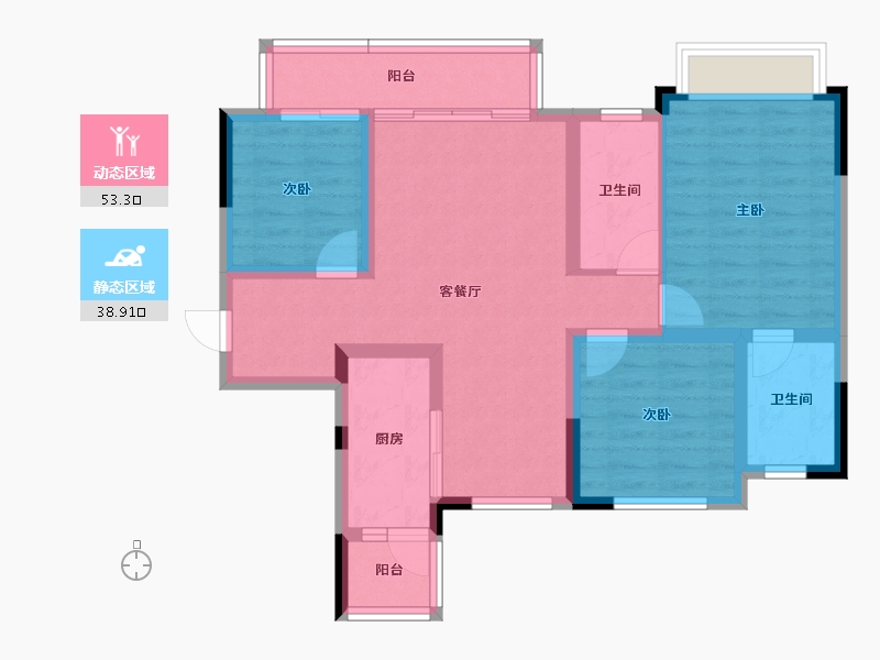 四川省-成都市-西溪里别院-81.47-户型库-动静分区