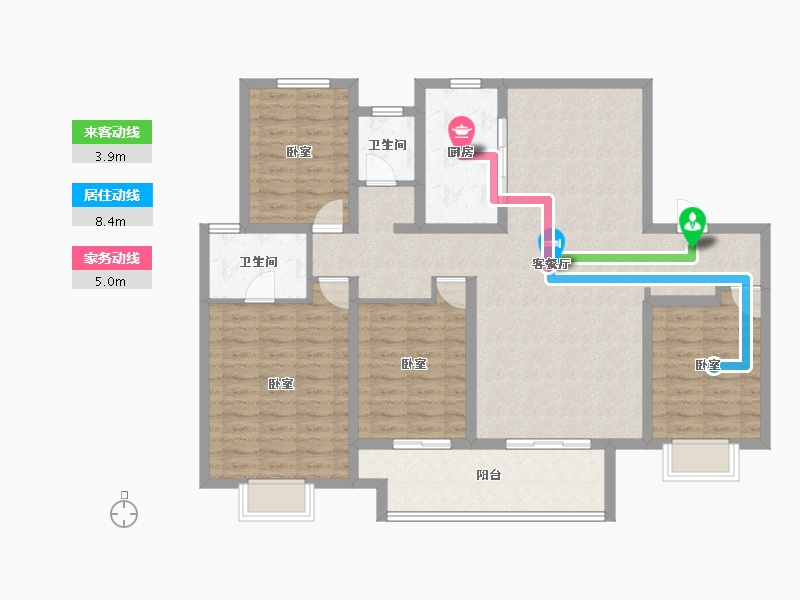 江苏省-镇江市-扬中吾悦广场·迎宾府-119.64-户型库-动静线