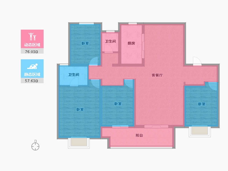 江苏省-镇江市-扬中吾悦广场·迎宾府-119.64-户型库-动静分区