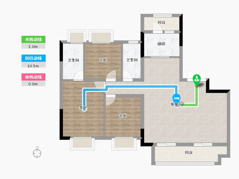 重庆-重庆市-首创禧瑞山河-95.15-户型库-动静线