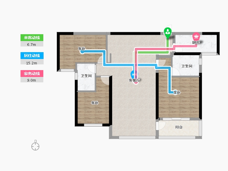 湖北省-襄阳市-民发汉江一品-102.40-户型库-动静线