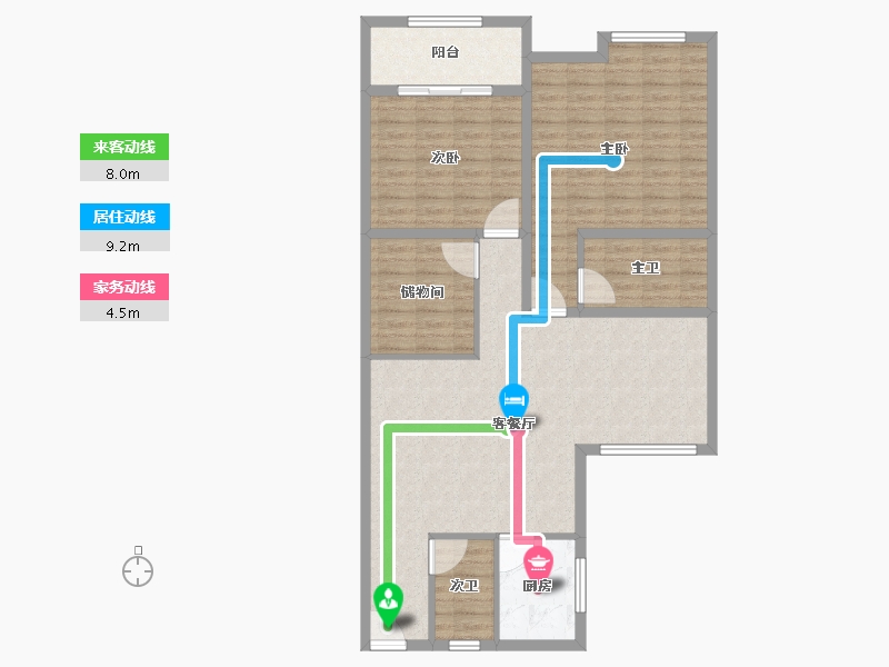 江苏省-镇江市-粤港·臻园-106.17-户型库-动静线