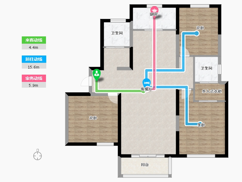 山东省-烟台市-大华上海滩花园-112.00-户型库-动静线