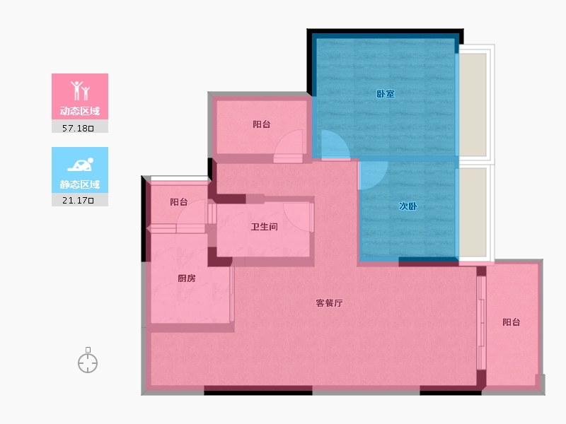 广东省-惠州市-中洲河谷花园-69.14-户型库-动静分区