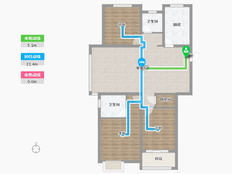 山东省-烟台市-国泰海韵华府-109.60-户型库-动静线