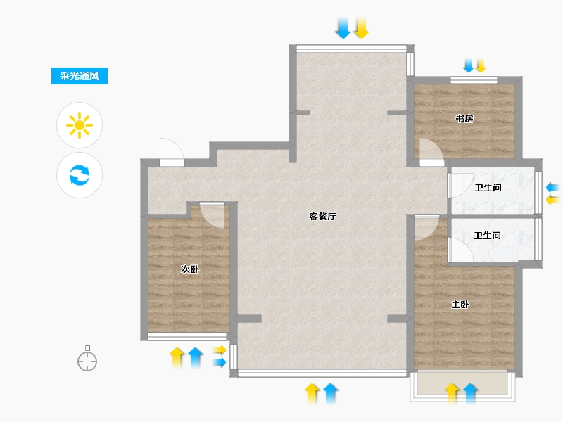 山东省-烟台市-大栖地-102.40-户型库-采光通风