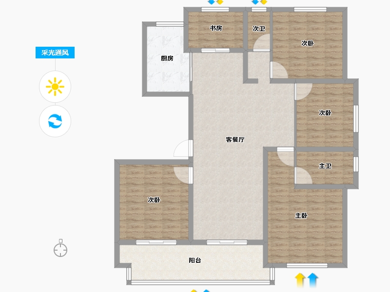 江苏省-镇江市-天怡·紫宸-135.51-户型库-采光通风