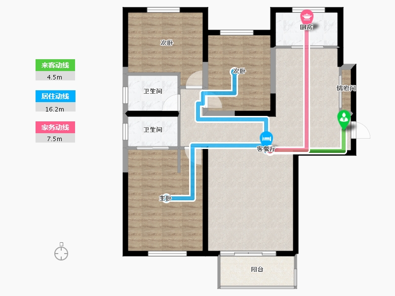 山东省-烟台市-大华上海滩花园-102.40-户型库-动静线