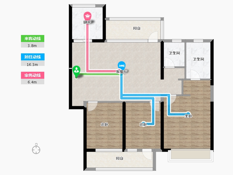 山东省-烟台市-力高阳光海岸-111.20-户型库-动静线