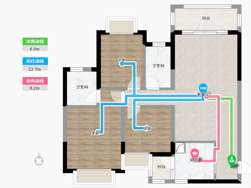 四川省-成都市-恒大御景-84.55-户型库-动静线