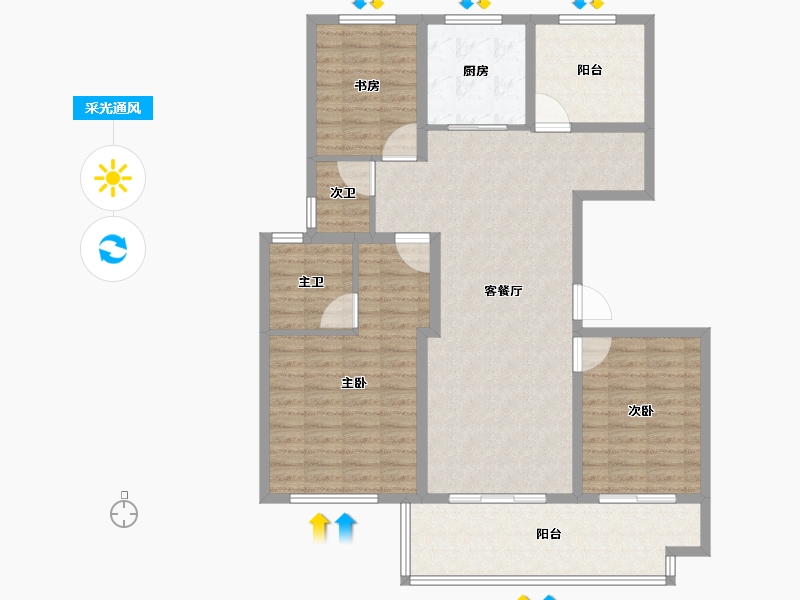 江苏省-镇江市-天怡·紫宸-116.03-户型库-采光通风